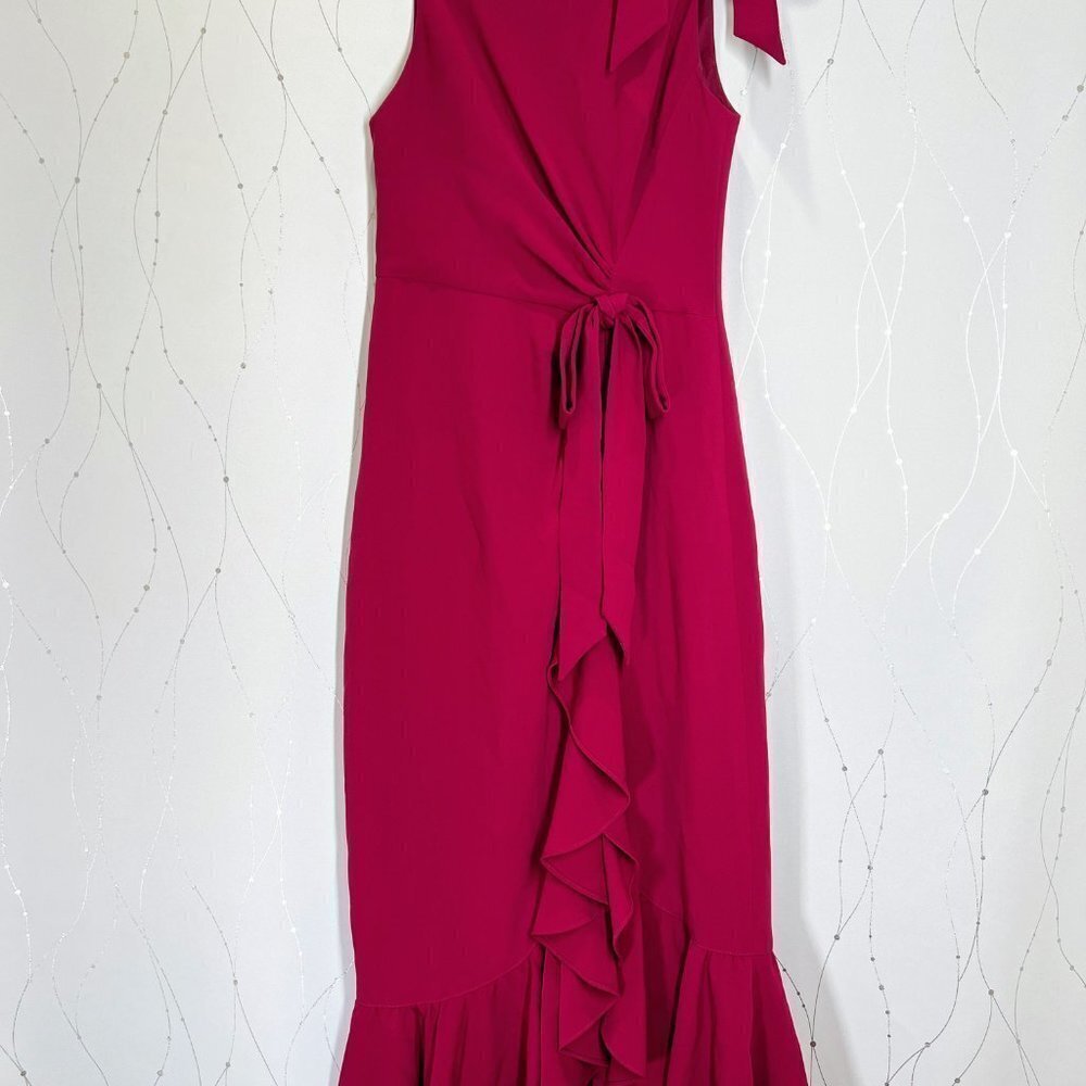 Cinq a Sept Maroon Dark Pink Nanon Tulip Midi Dress $450 - Picture 6 of 16